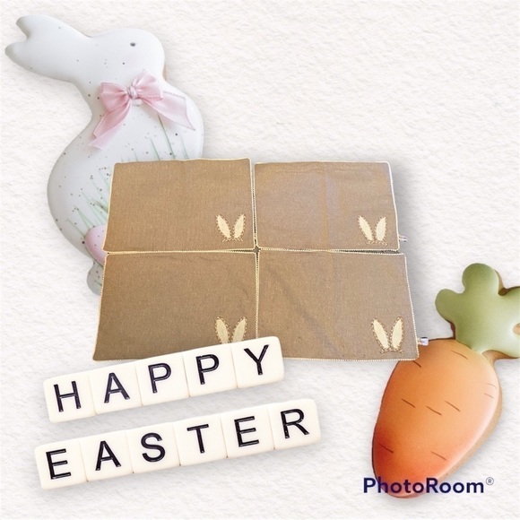 TABITHA WEBB NEUTRAL EASTER BUNNY PLACEMATS - Picture 1 of 7